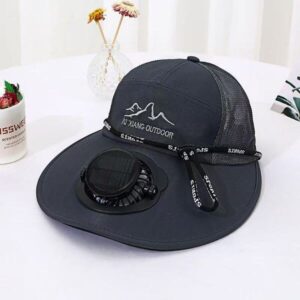 Rechargeable Solar Fan Cap - Dark gray