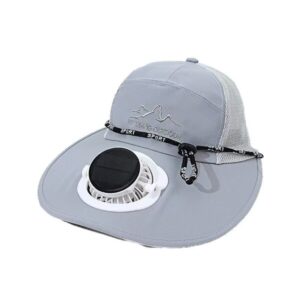 Rechargeable Solar Fan Cap - Light gray